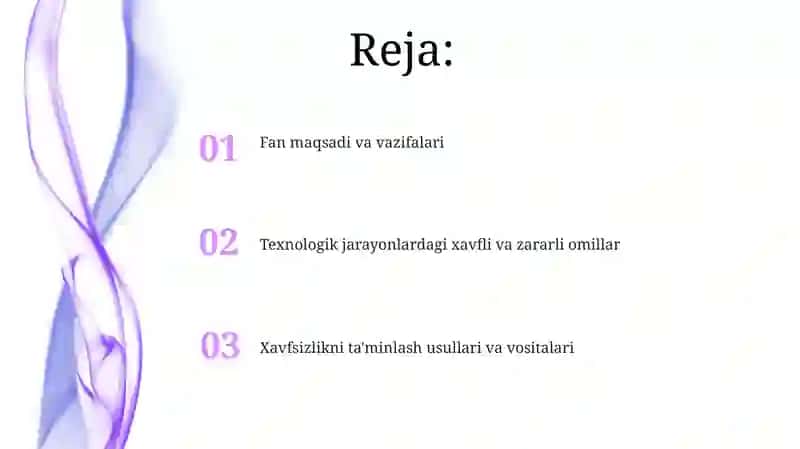 Texnologik jarayonda mehnat faoliyati xavfsizligi fanining maqsad va vazifasi 2