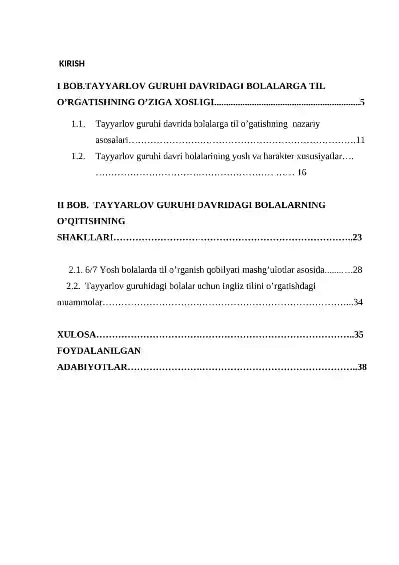 Tayyarlov guruhi bolalarini xorijiy(ingliz)tiliga o’rgatish metodikasi 2