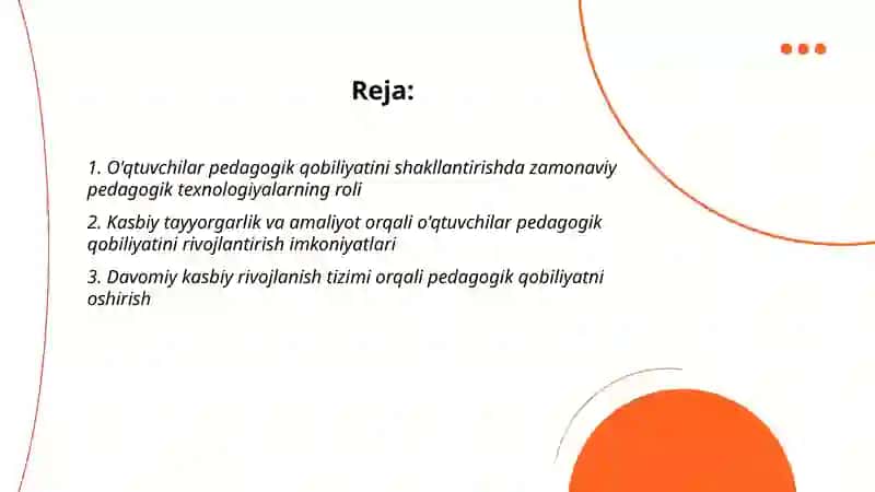 Hozirgi kunda o'qtuvchilar pedagogik qobilyatini shaklantirish imkoniyatlari 2