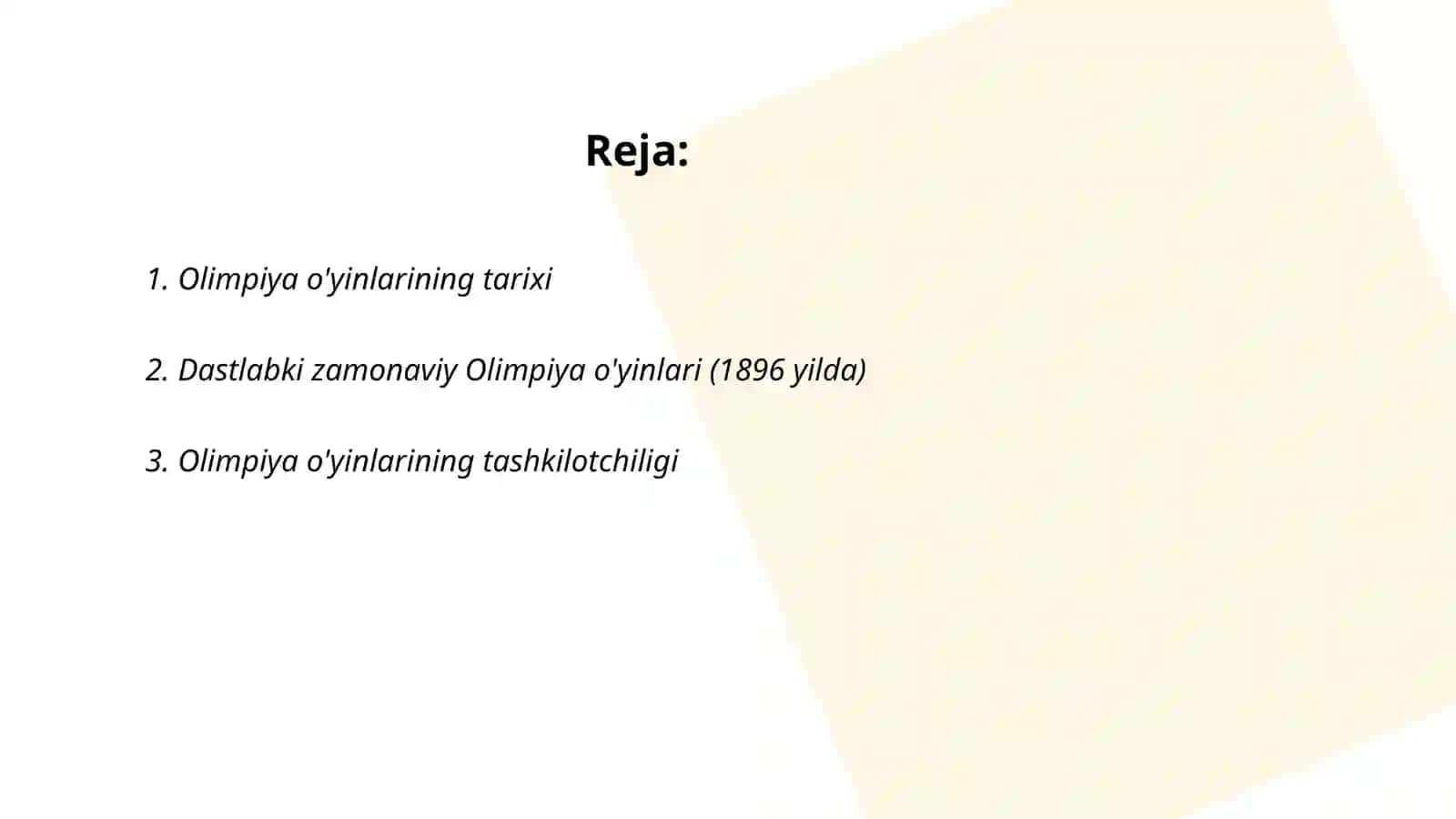 Olimpiya o'yinlarining xususayatlari (1896-hozirgi davrgacha) 2