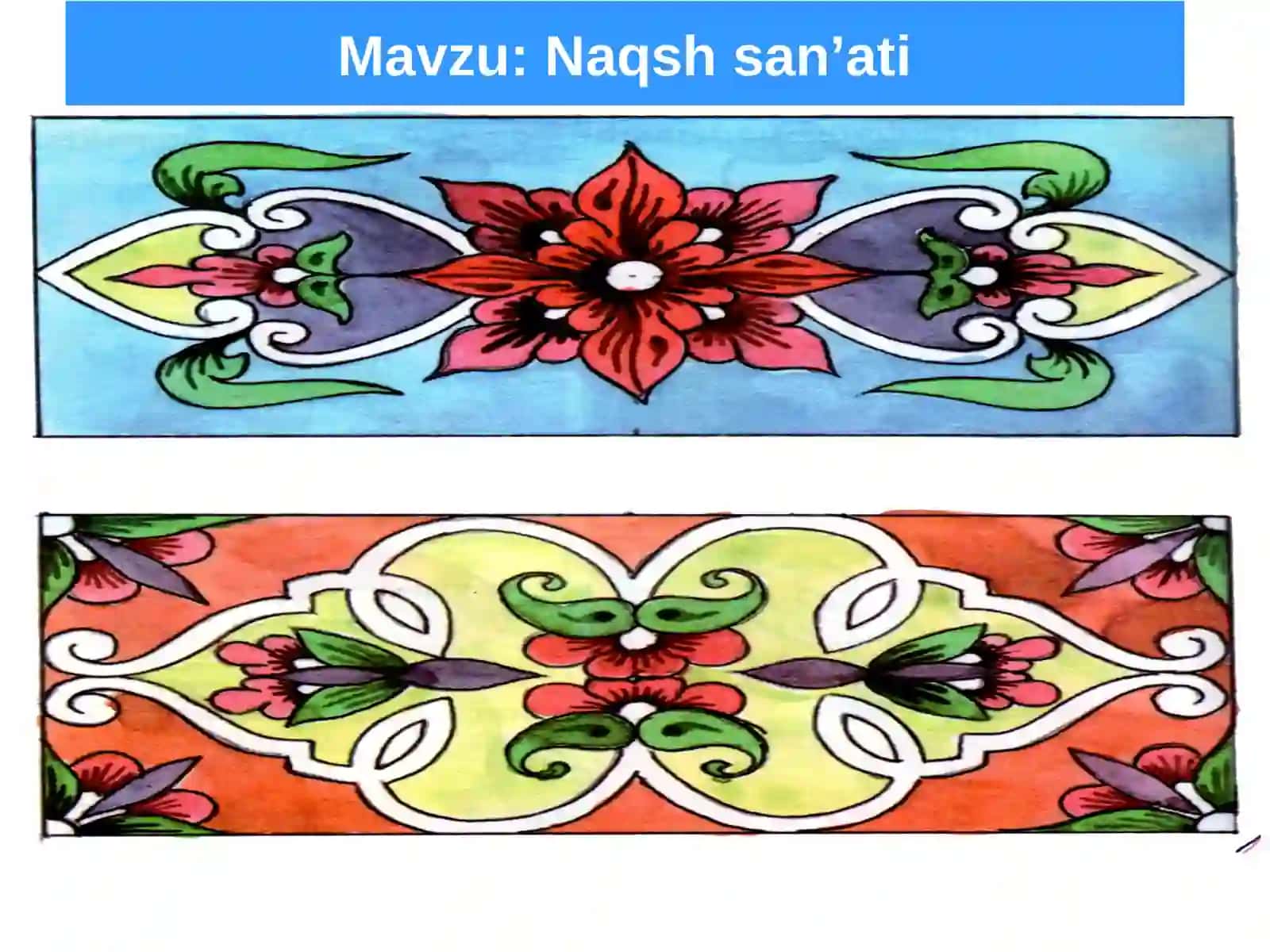 4-sinf Tasviriy san'at Naqsh san'ati mavzusida dars taqdimot 2