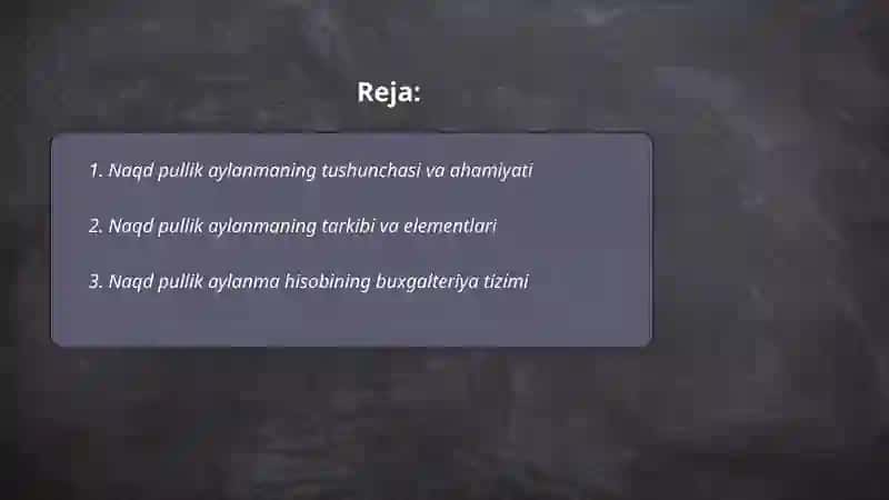 Naqd pullik aylanma va uni tashkillashtirish 2