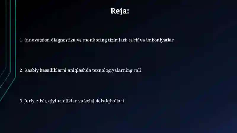 Innovatsion diagnostika va monitoring tizimlari: ta'rif va imkoniyatlar 2