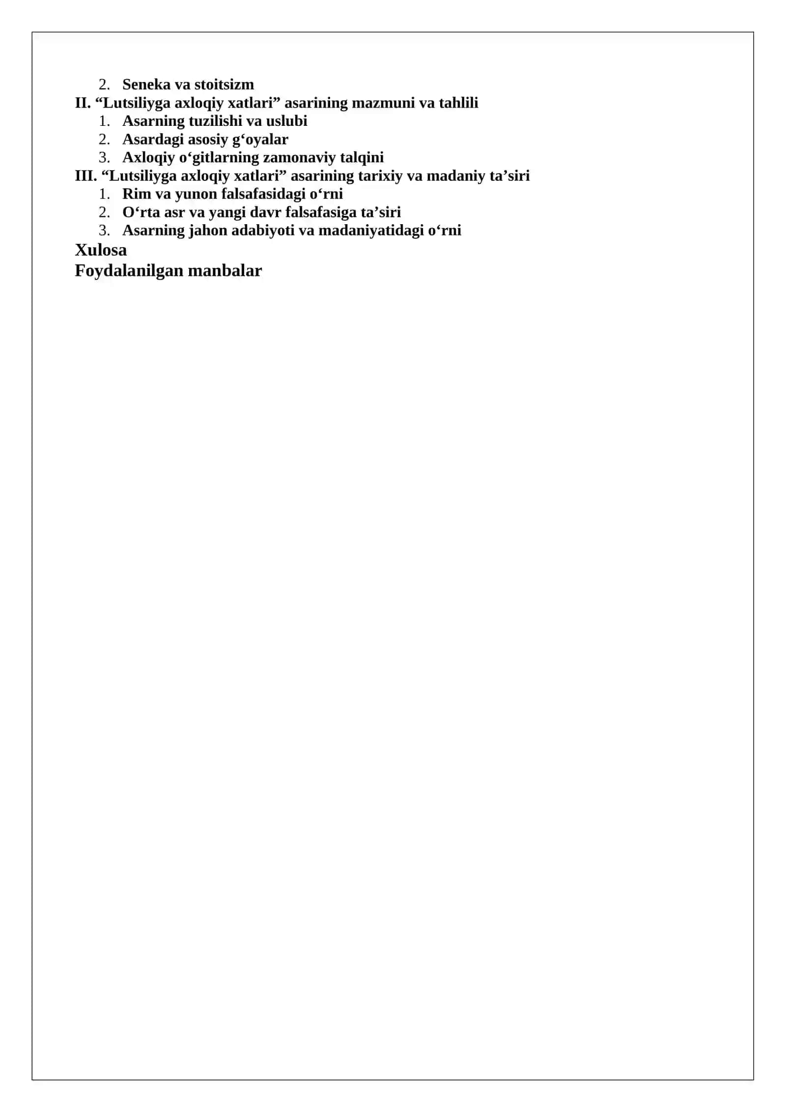 Senekaning “Lutsiliyga axloqiy xatlari” asari REFERAT 2