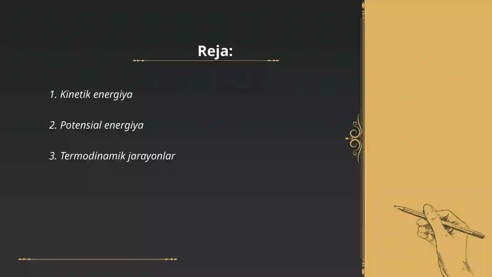 Moddalar va energiya almashinuvi 2