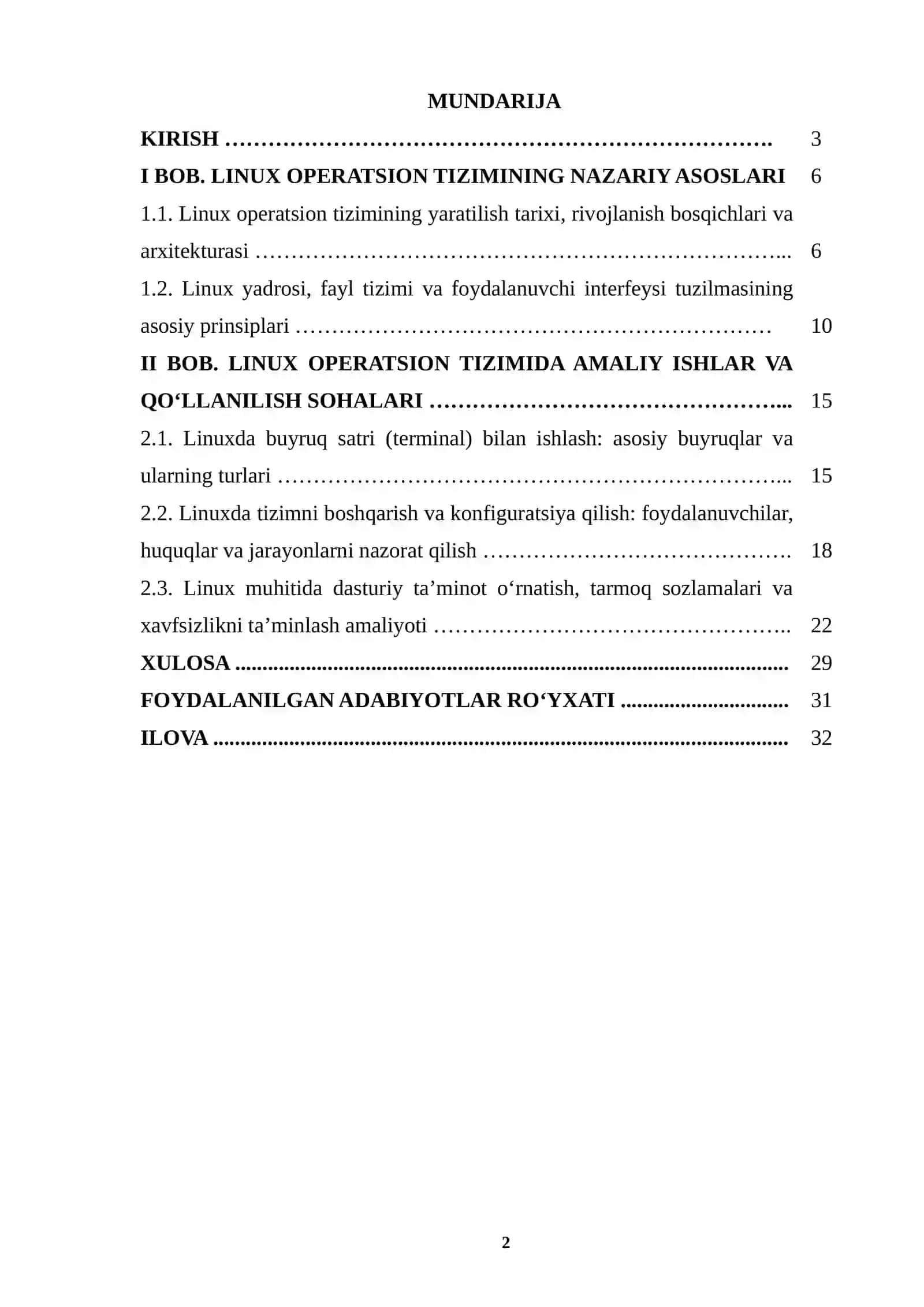 Linux operatsion tizimi 2