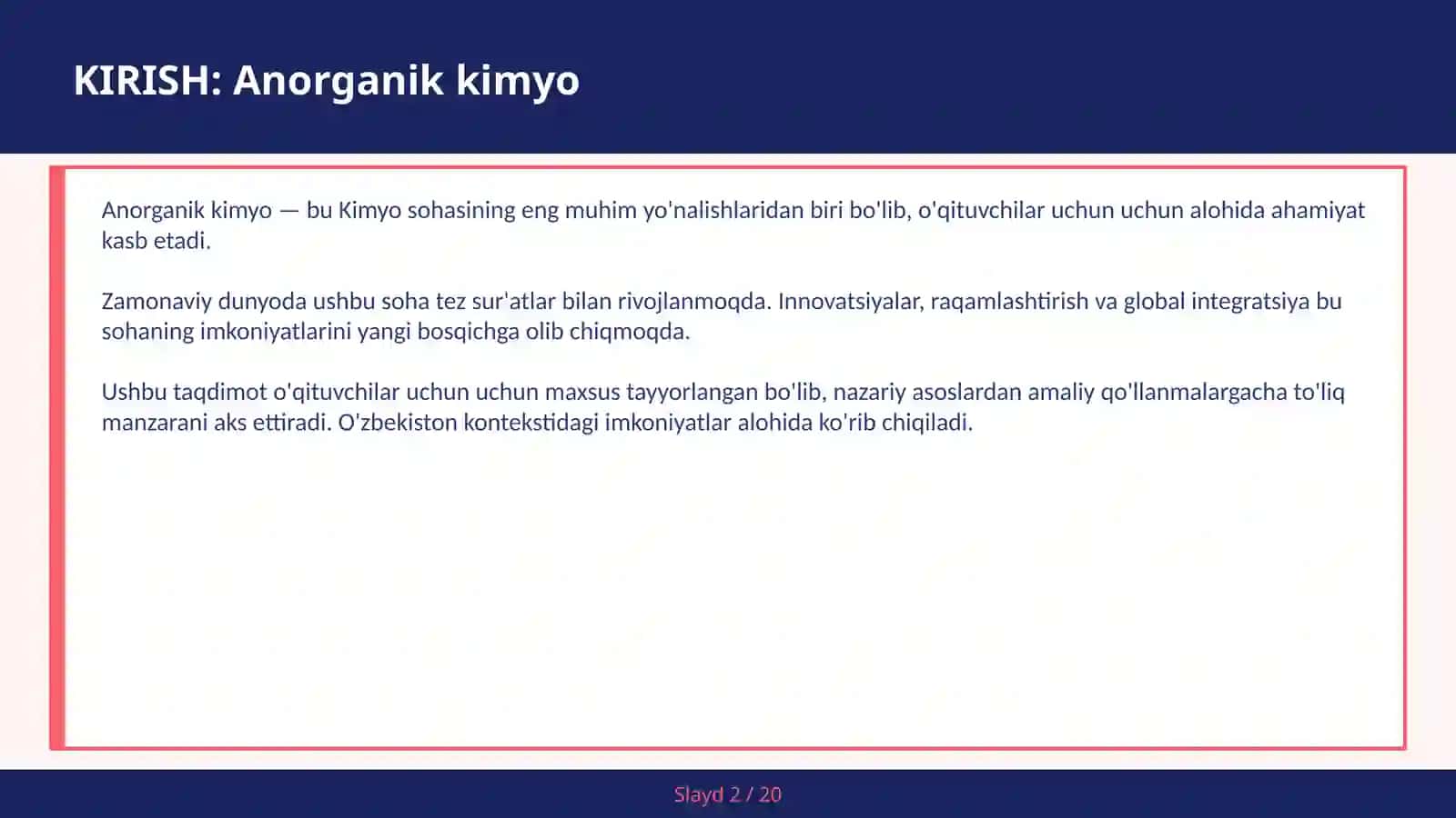 Anorganik Kimyo 2