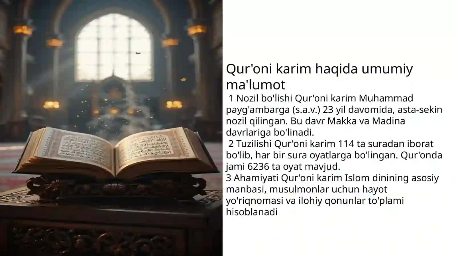 Islom dinining asosiy manbalari 2