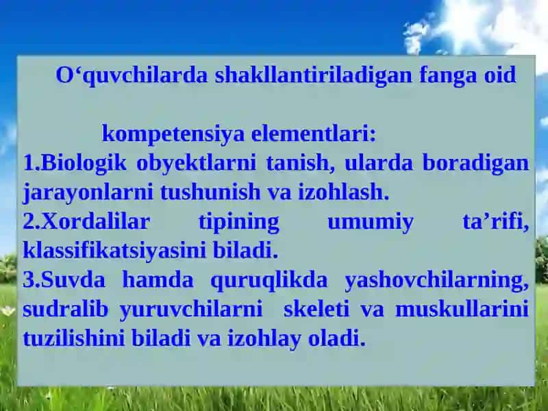 7 –sinf Zoologiya 2