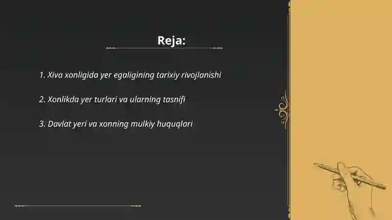Xiva xonligida yer egaligi 2