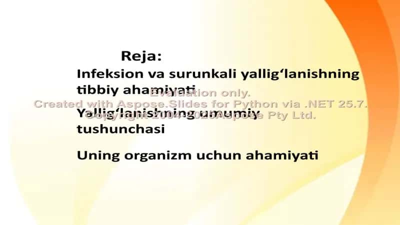 Infeksion va surunkali yallig‘lanishning tibbiy ahamiyati 2