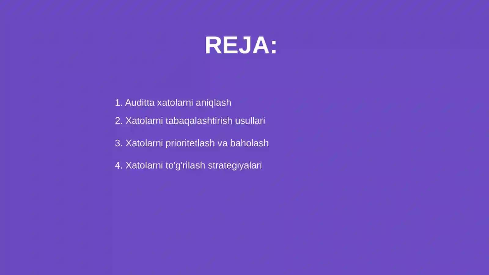 Auditda xatlolarni tabaqalashtirish 2