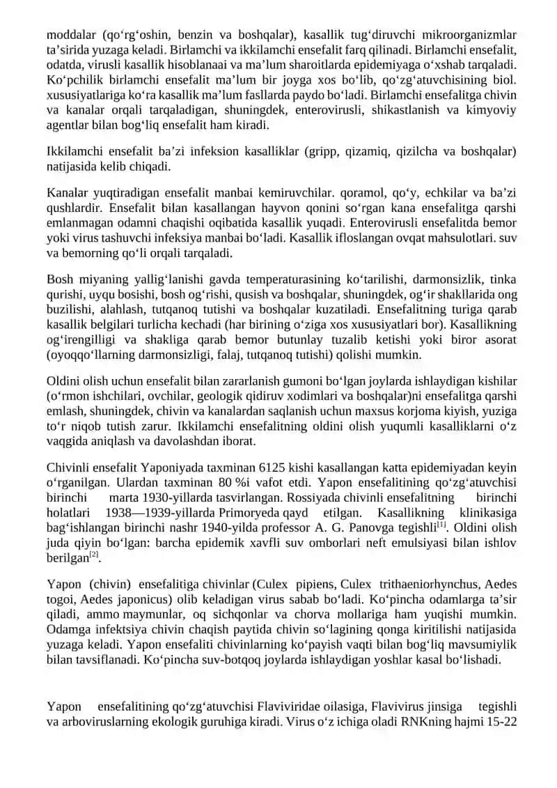 Ensefalit kasalligining kelip chiqishi sababi va asoratlari 2