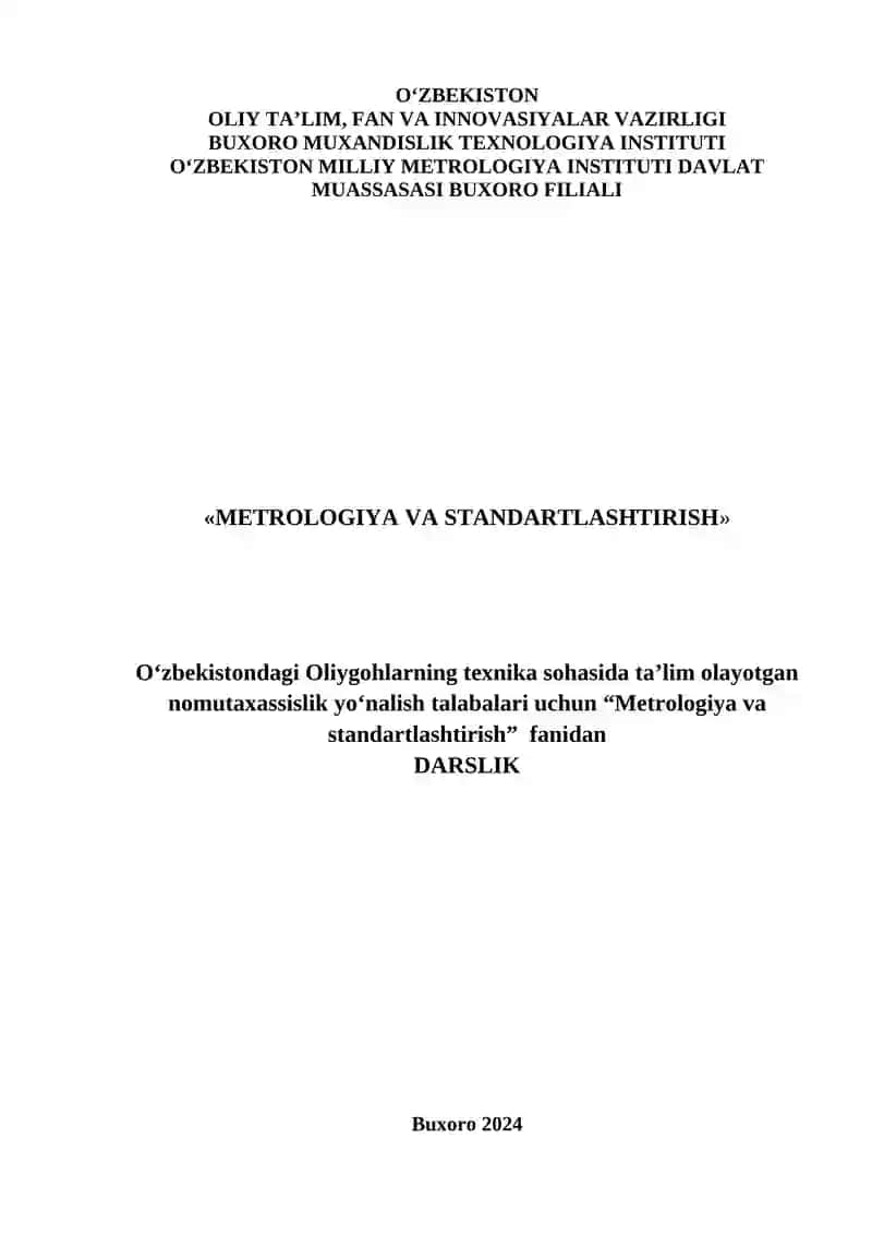 Metrologiya va standartlashtirish 2