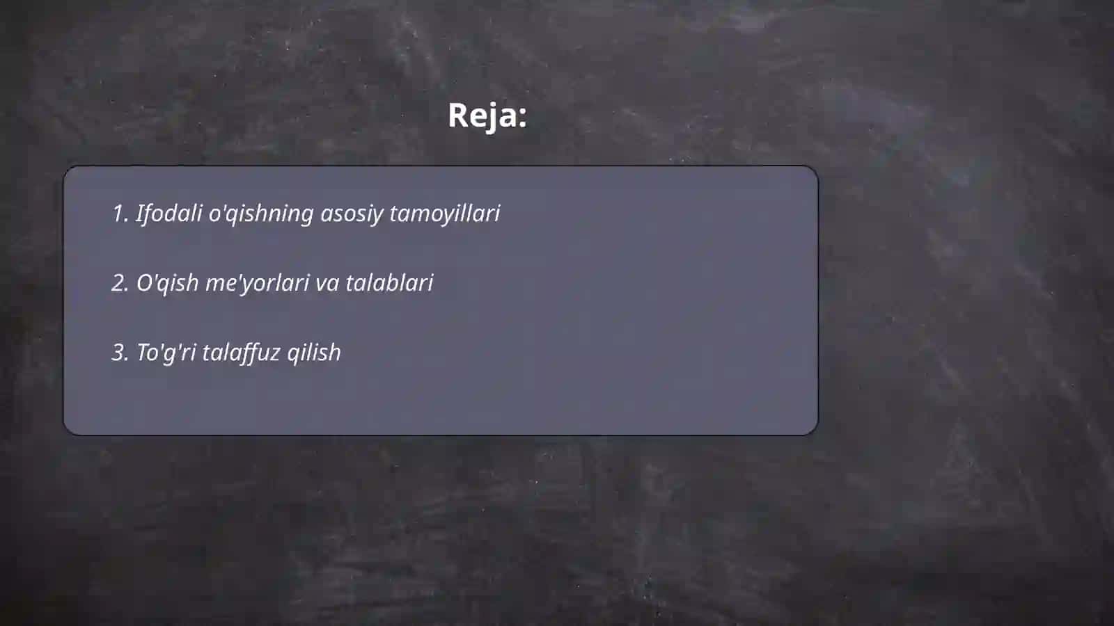 Ifodali o'qishning talab va meyorlari 2