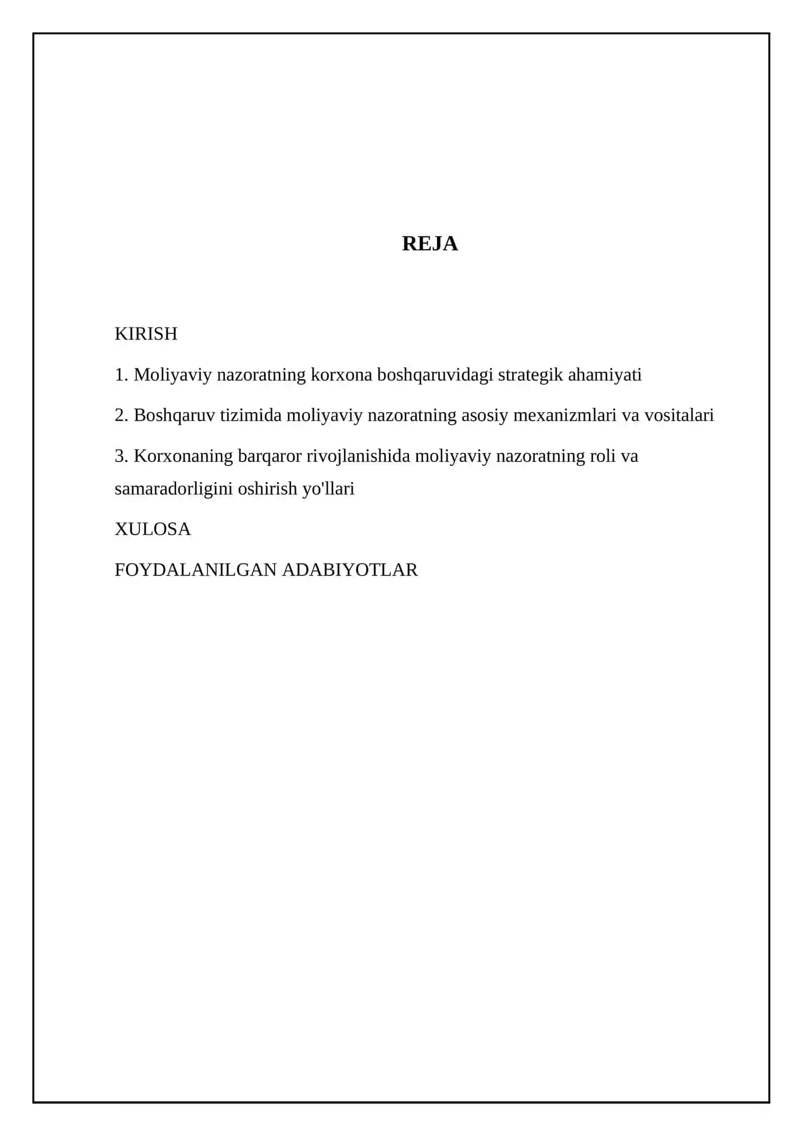 Korxonani boshqarish tizimida moliyaviy nazoratning o‘rni 2