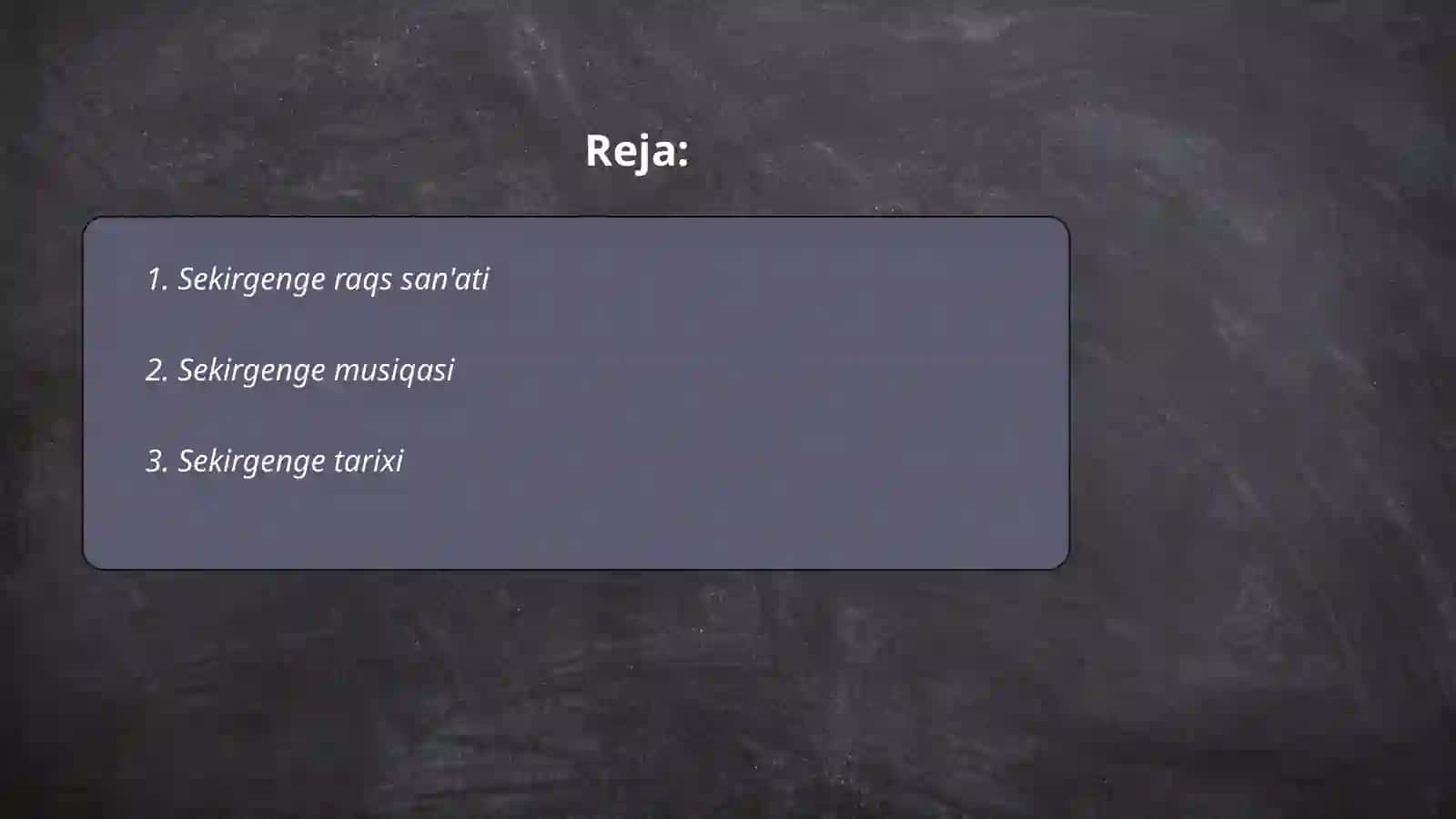 Sekirgenge raqs san'ati 2
