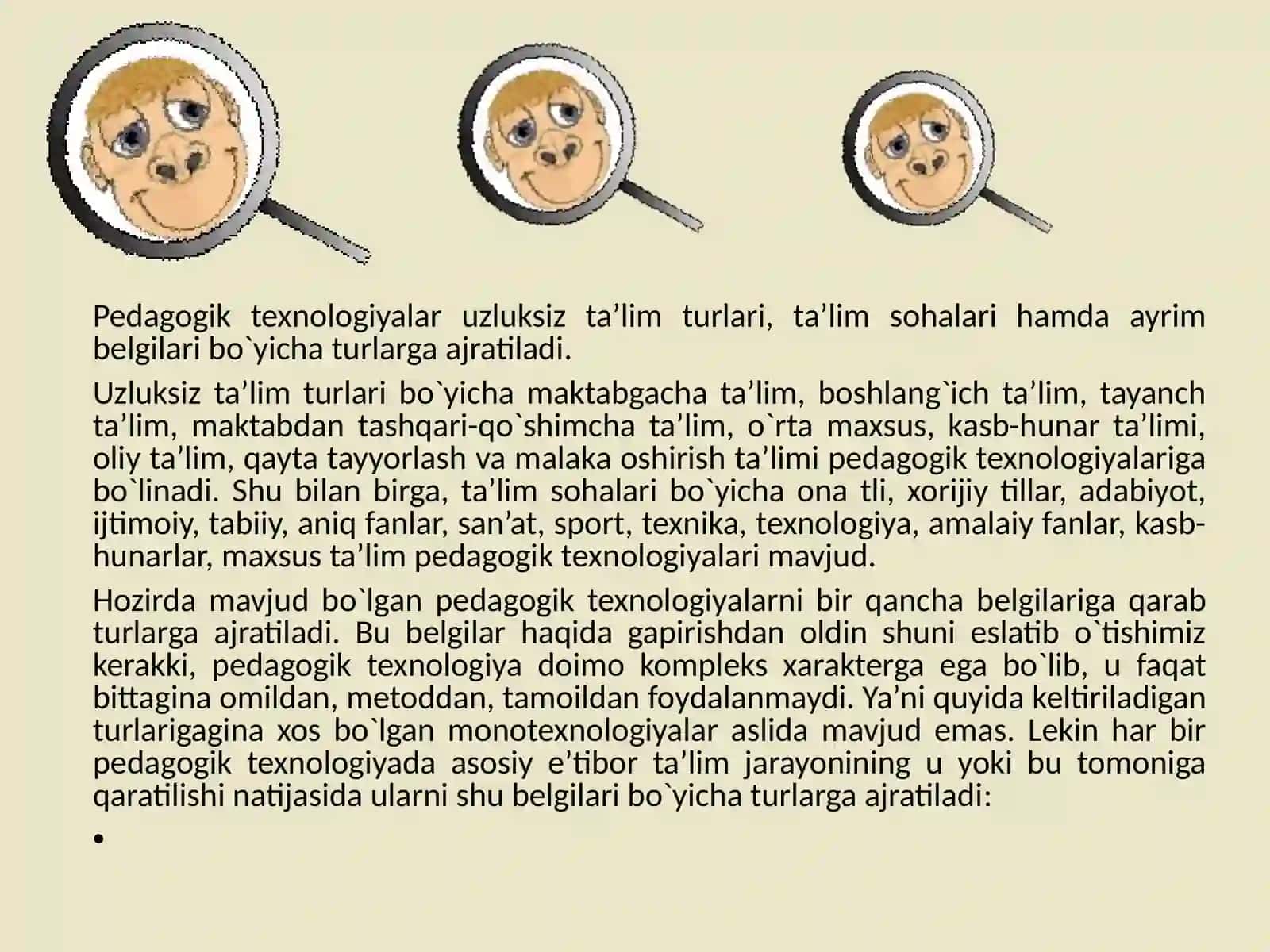 Pedagogik texnologiya turlari va innovatsion texnologiya 2