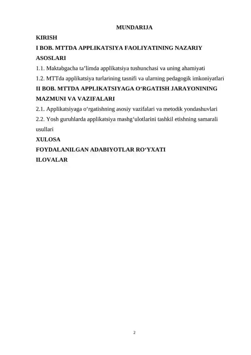 MTTDA APPLIKATSIYA TURLARI VA APPLIKATSIYAGA O‘RGATISHNING VAZIFALARI 2