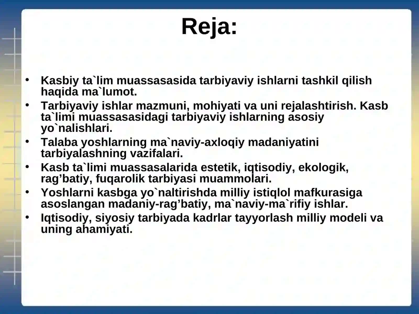 Kasb hunar kolleji rahbarining ish uslubi va obro`si 2