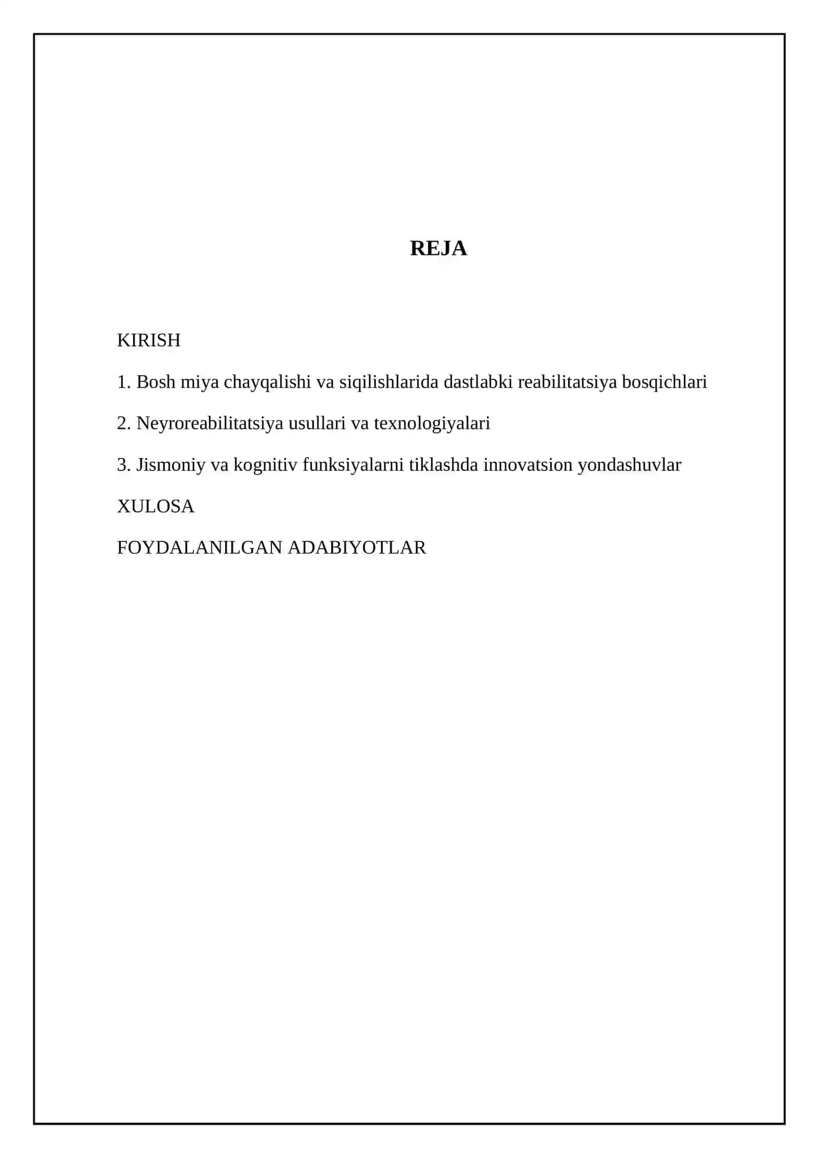 Bosh miya chayqalishi va siqilishlarida dastlabki reabilitatsiya bosqichlari 2