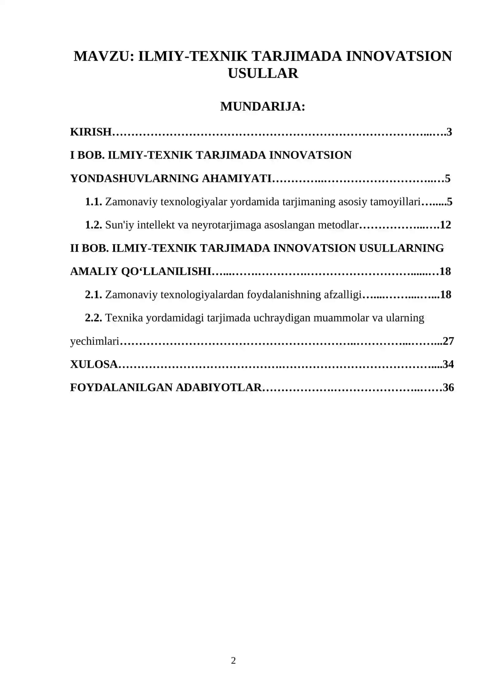 ILMIY-TEXNIK TARJIMADA INNOVATSION USULLAR 2