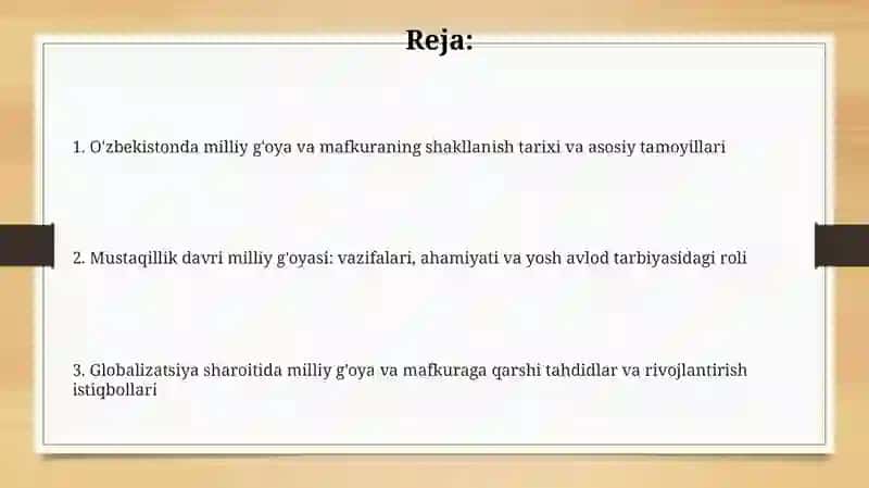 O'zbekistondagi milliy g'oya va mafkura 2