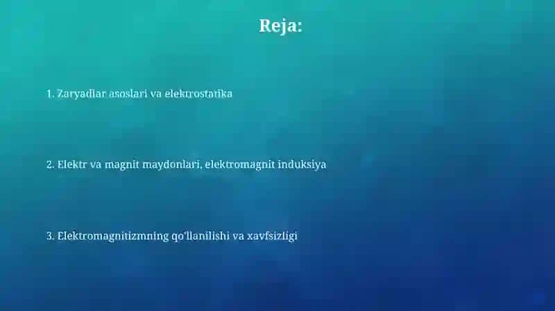 Zaryadlar haqida toʻliq tushuncha 2