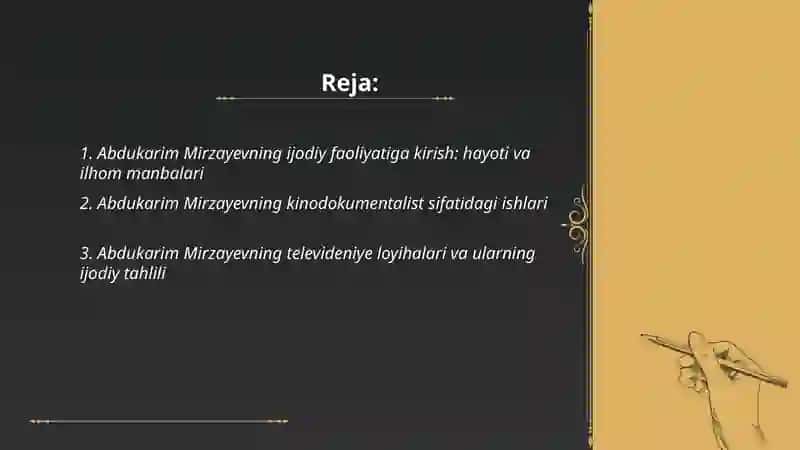 Abdukarim Mirzayev ijodiy faoliyati 2