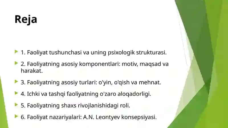 Faoliyat va uning turlari 2