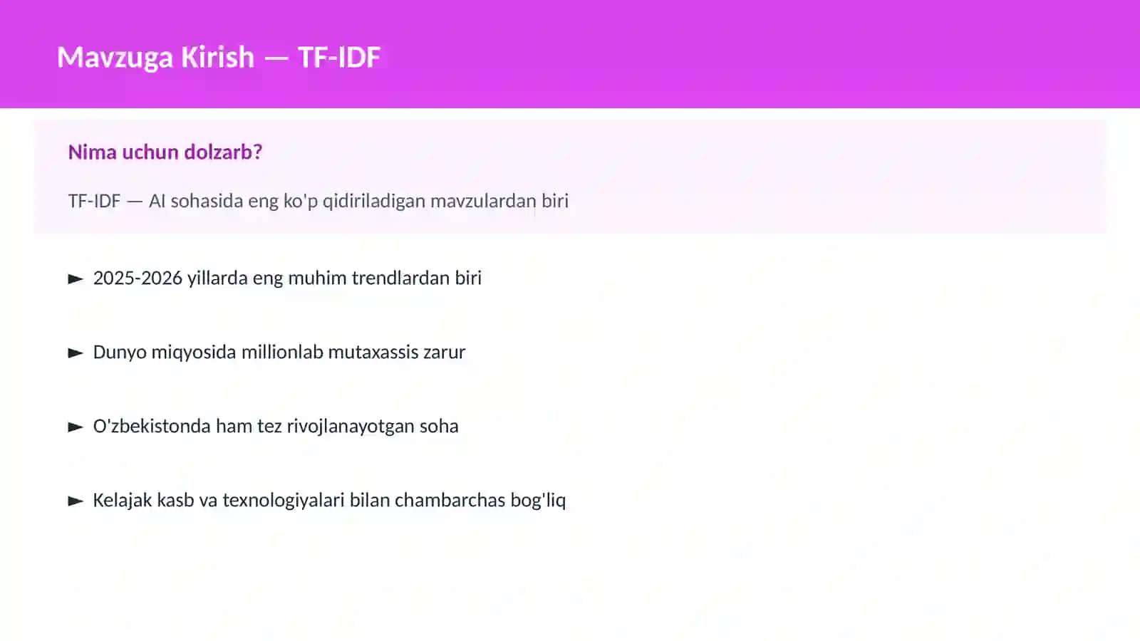 AI | NLP TABIIY TIL QAYTA ISHLASH 2