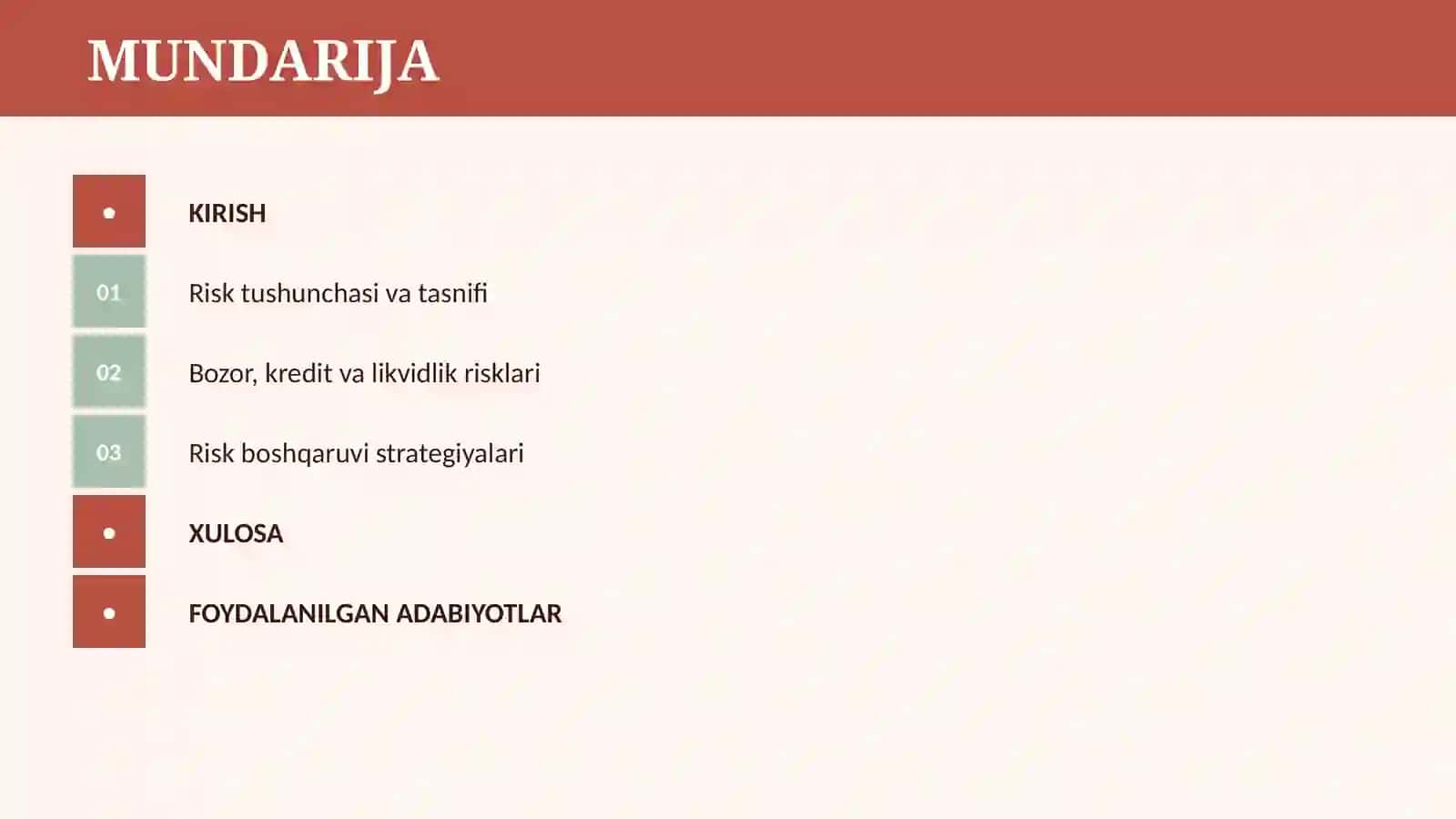 MOLIYA BOZORI RISKLARI VA ULARNING TURLARI 2