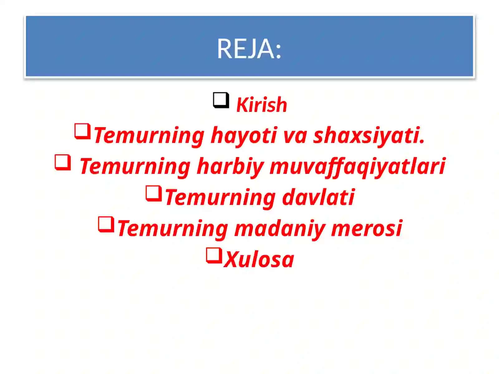 O’zbekiston eng yangi tarixi fani 2
