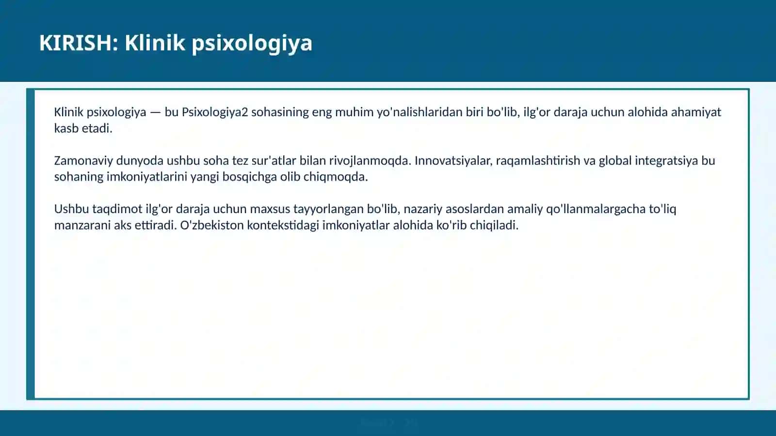 KLINIK PSIXOLOGIYA 2
