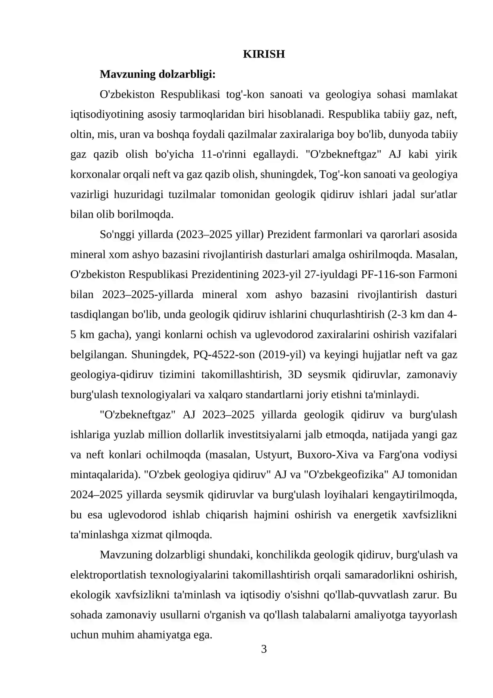 KONCHILIKDA GEOLOGIK QIDIRUV VA KONLARNI O'RGANISH TEXNOLOGIYALARI 2