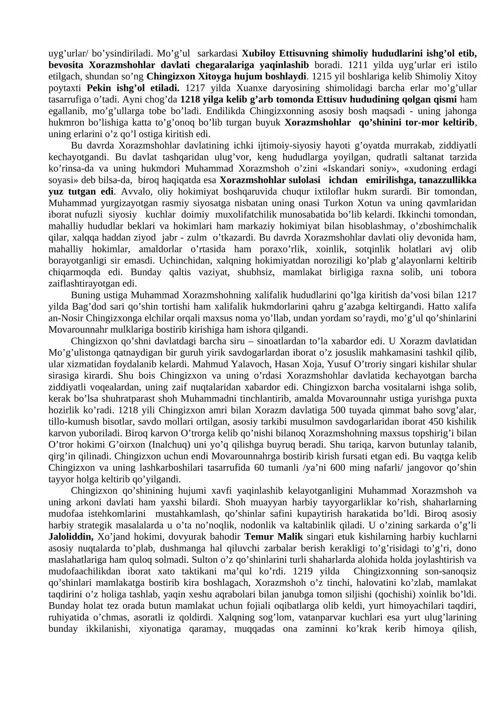 Mo’g’ullar istilosi va zulmiga qarshi kurash 2