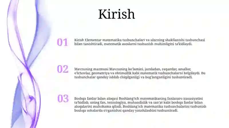 Elementar Matematik Tasavvurlarni Shakllantirish Metodikasi 2