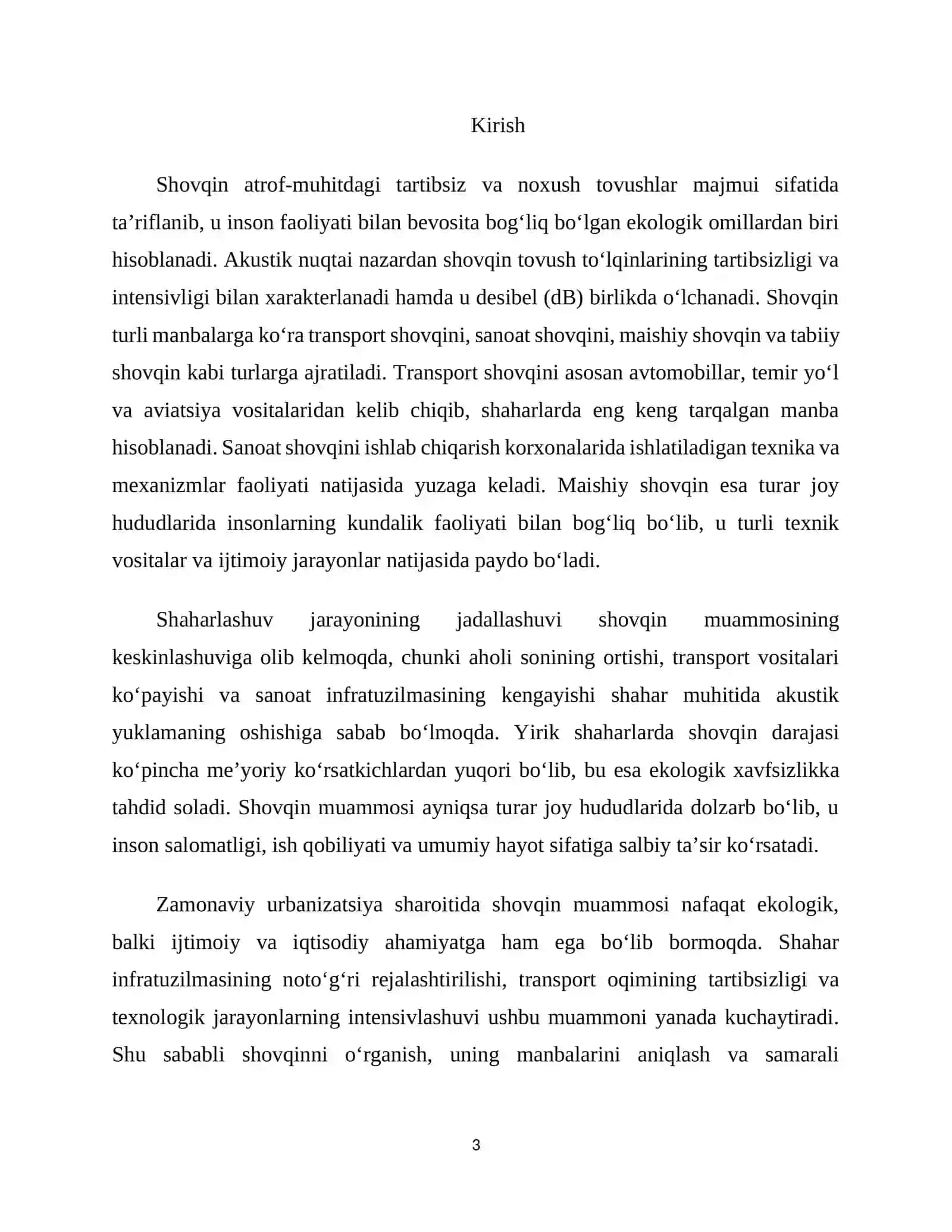 Shaharda shovqin muammosi va uni oldini olish chora-tadbirlari 2