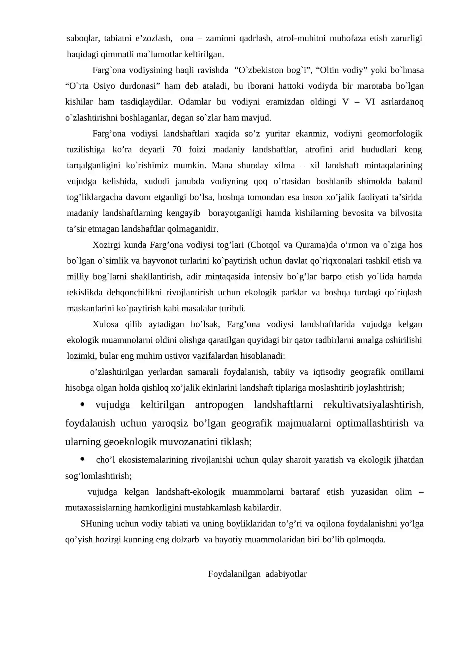 FARG’ONA VODIYSI LANDSHAFTLARINING EKOLOGIK MUAMMOLARI 2