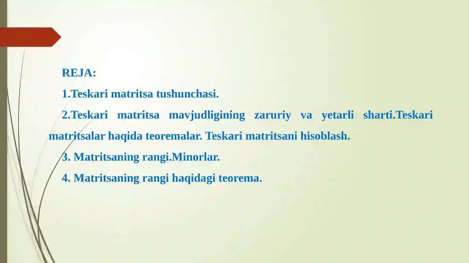 Teskari matritsa 2