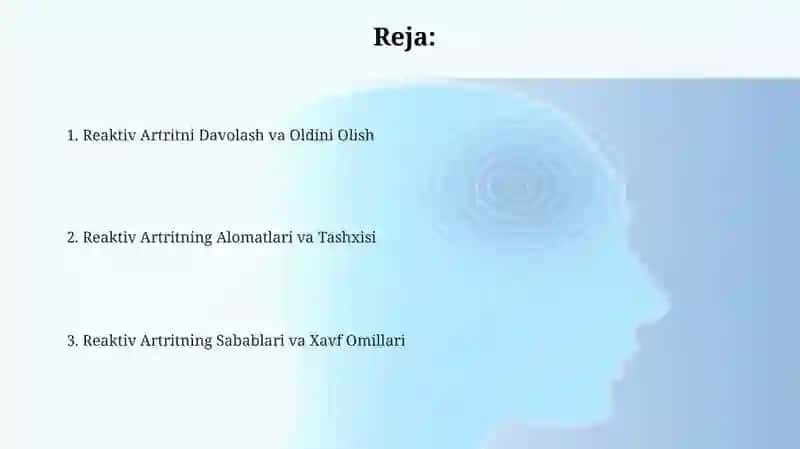 Reaktiv Artritni Davolash va Oldini Olish 2