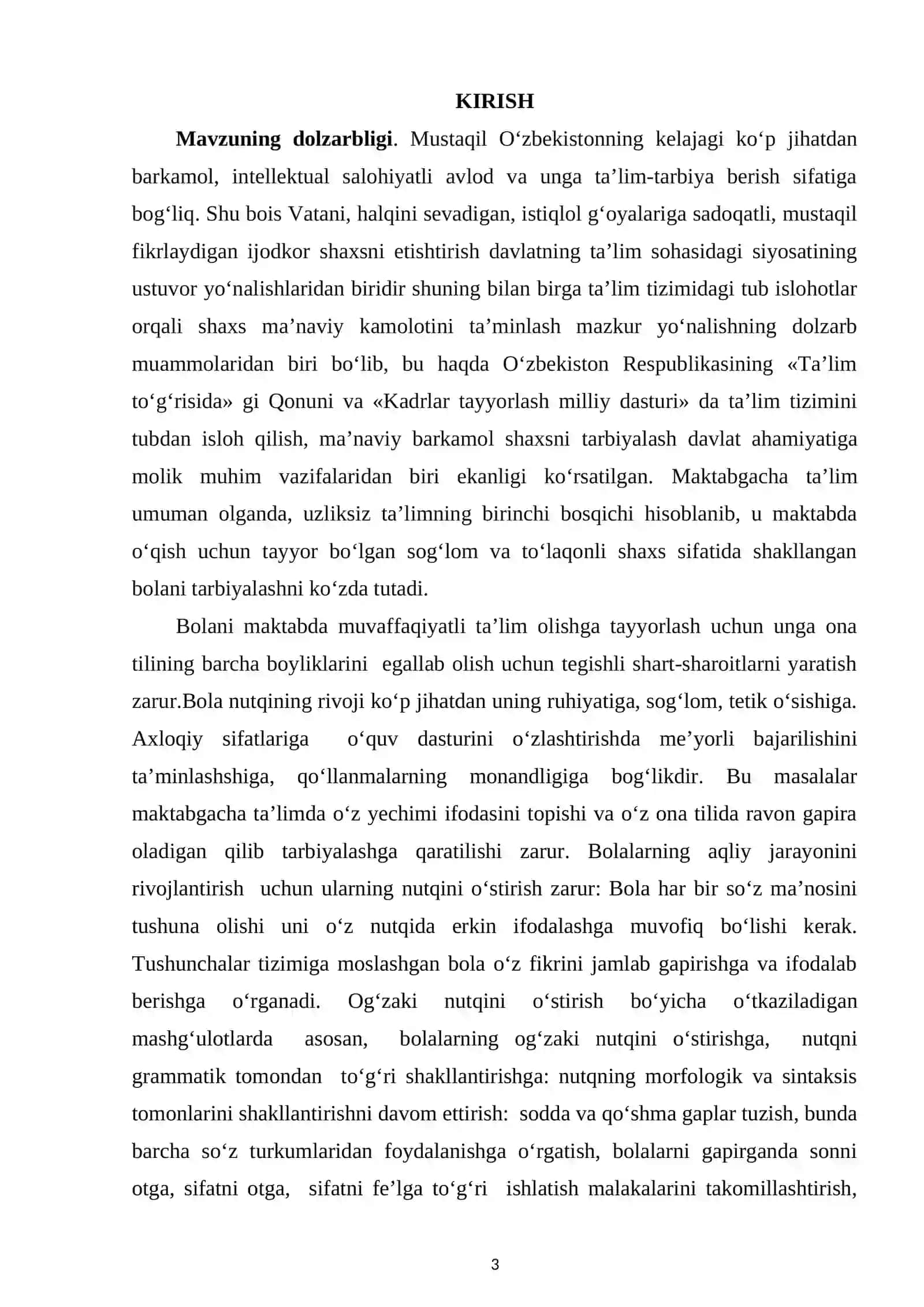 Bolalarning savod o’rgatish jarayoniga tayyorgarligini o’rganish 2