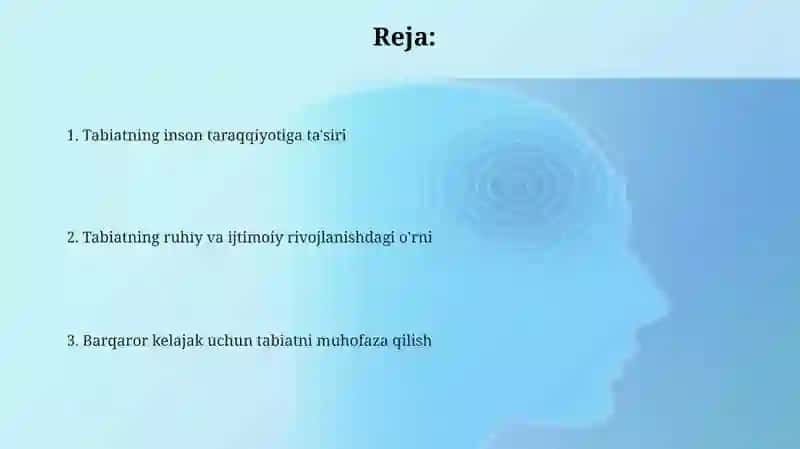 Inson rivojlanishida tabiatning roli 2