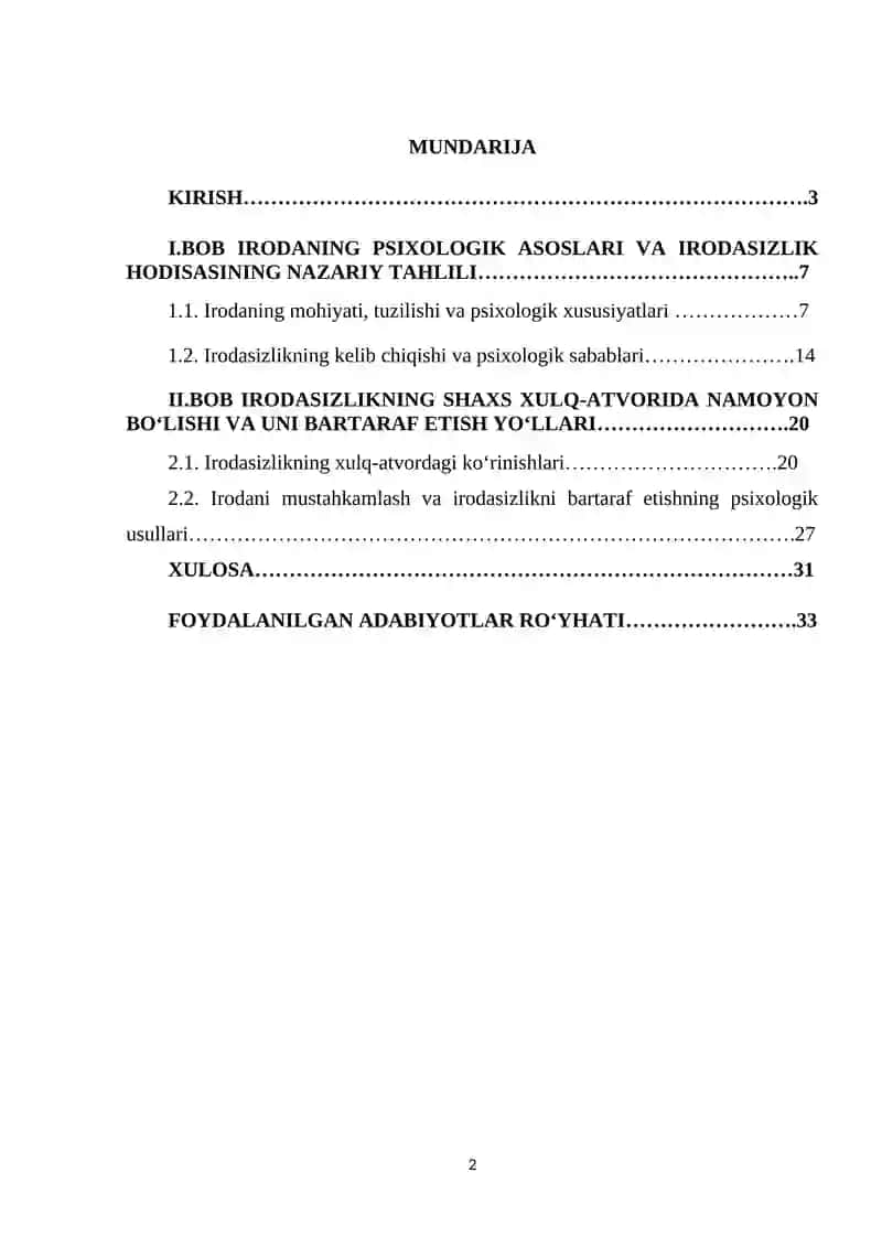 IRODASIZLIK VA UNING SHAXS XULQ-ATVORIDAGI PSIXOLOGIK NAMOYON BOʻLISHI 2