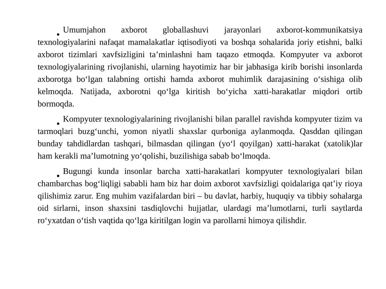 Axborot xavfsizligi tushunchasi va zaruriyati 2