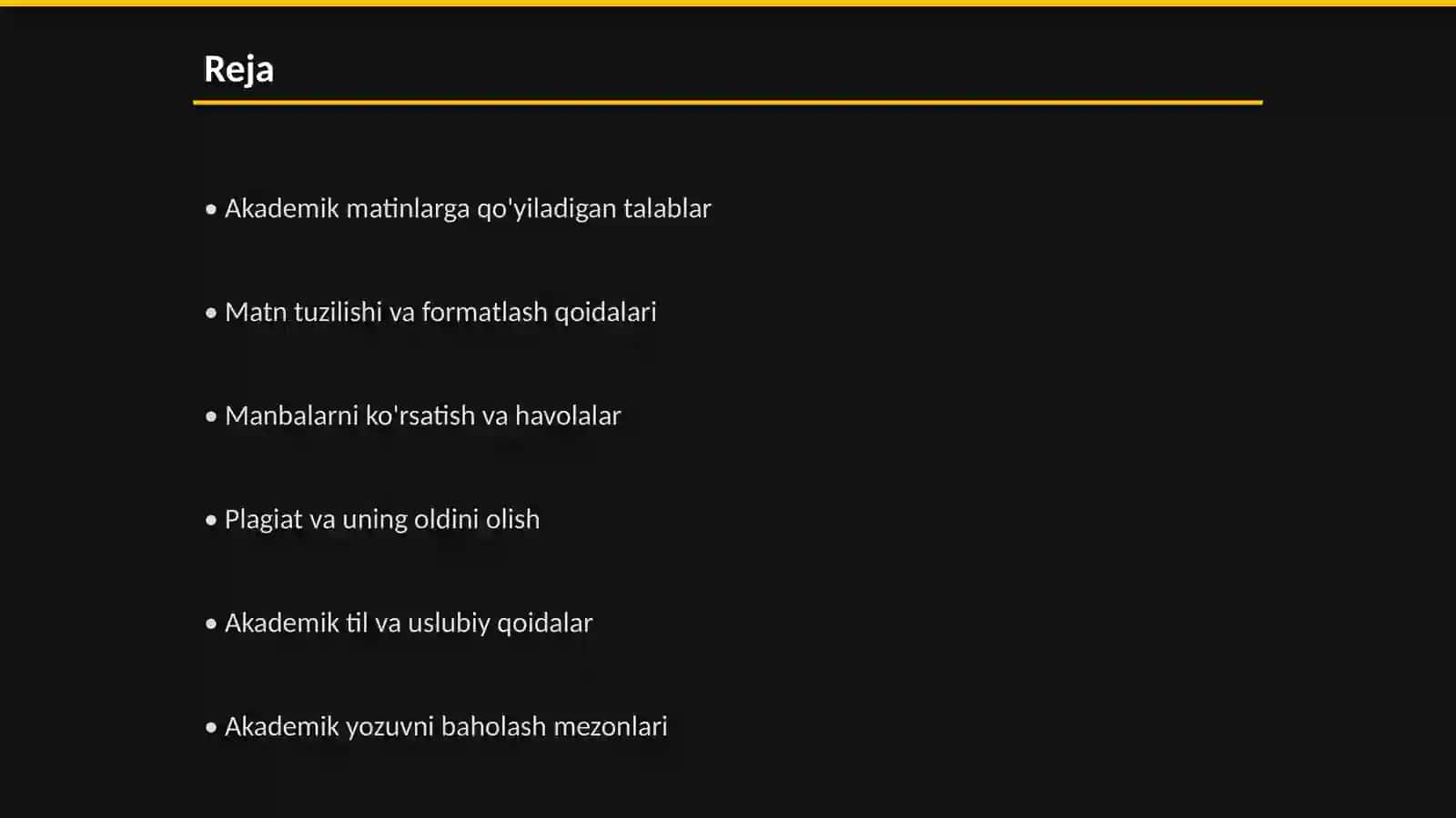 Akademik matinlarni loyhihalash qoidalari va standardlari 2
