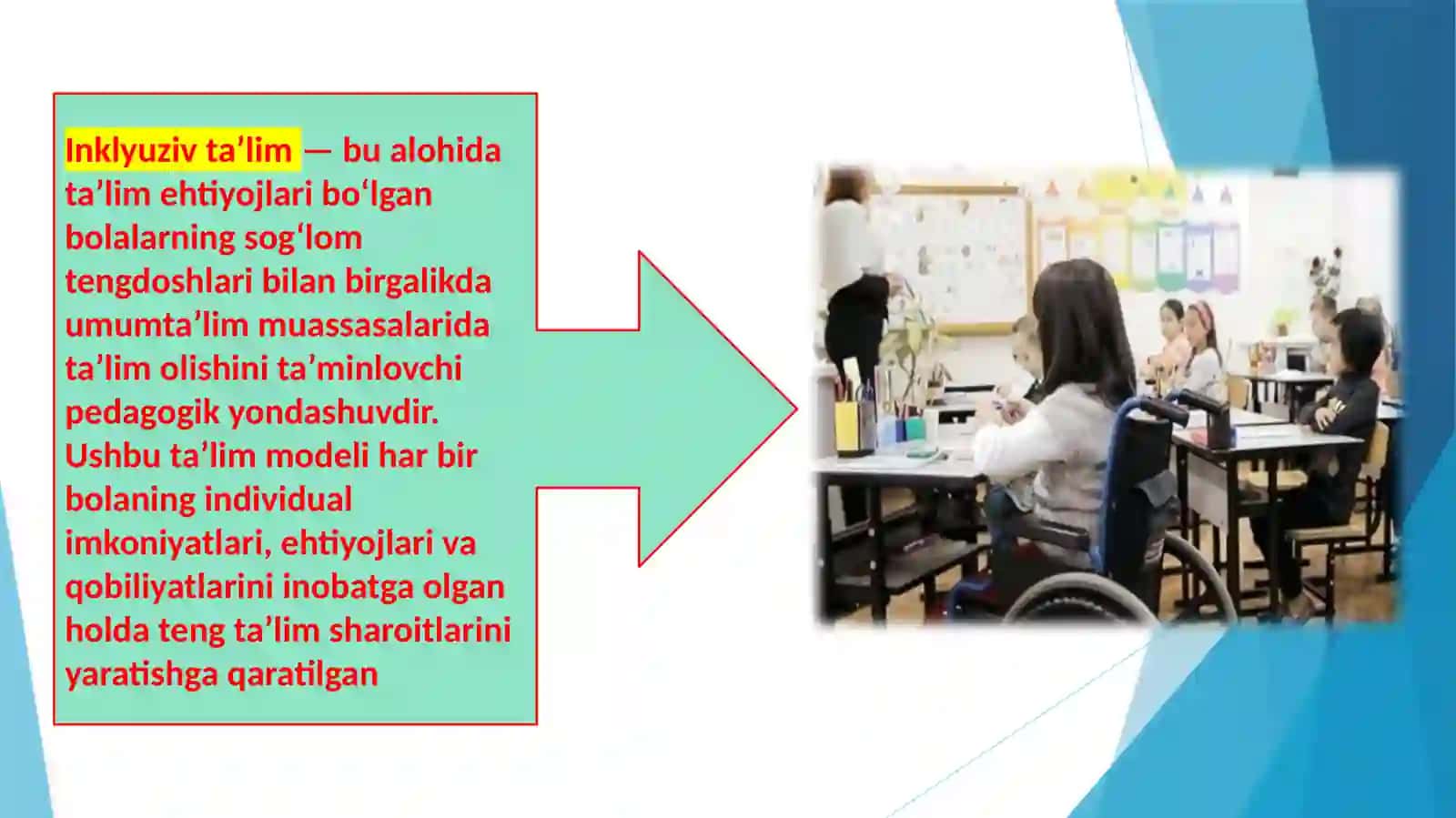 O’zbekistonda alohida ehtiyojlari bo’lgan bolalar uchun inklyuziv ta’lim 2
