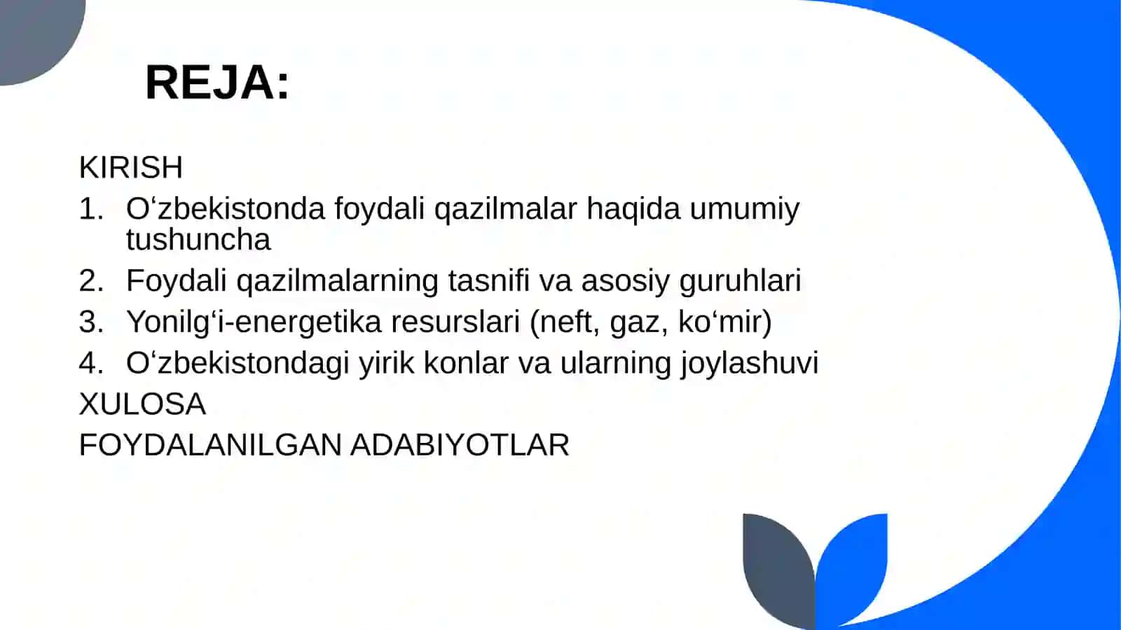 O’zbekistonda qazib olinadigan foydali qazilmalarning turlari va ahamiyati 2