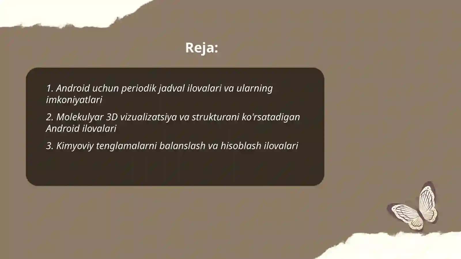 Androidlar uchun moʻljallangan kimyoga oid dasturlar 2