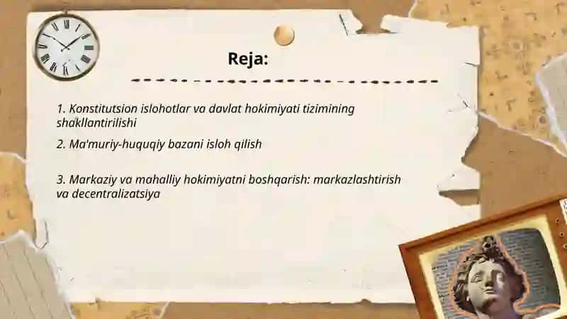 Konstitutsion islohotlar va davlat hokimiyati tizimining shakllantirilishi 2